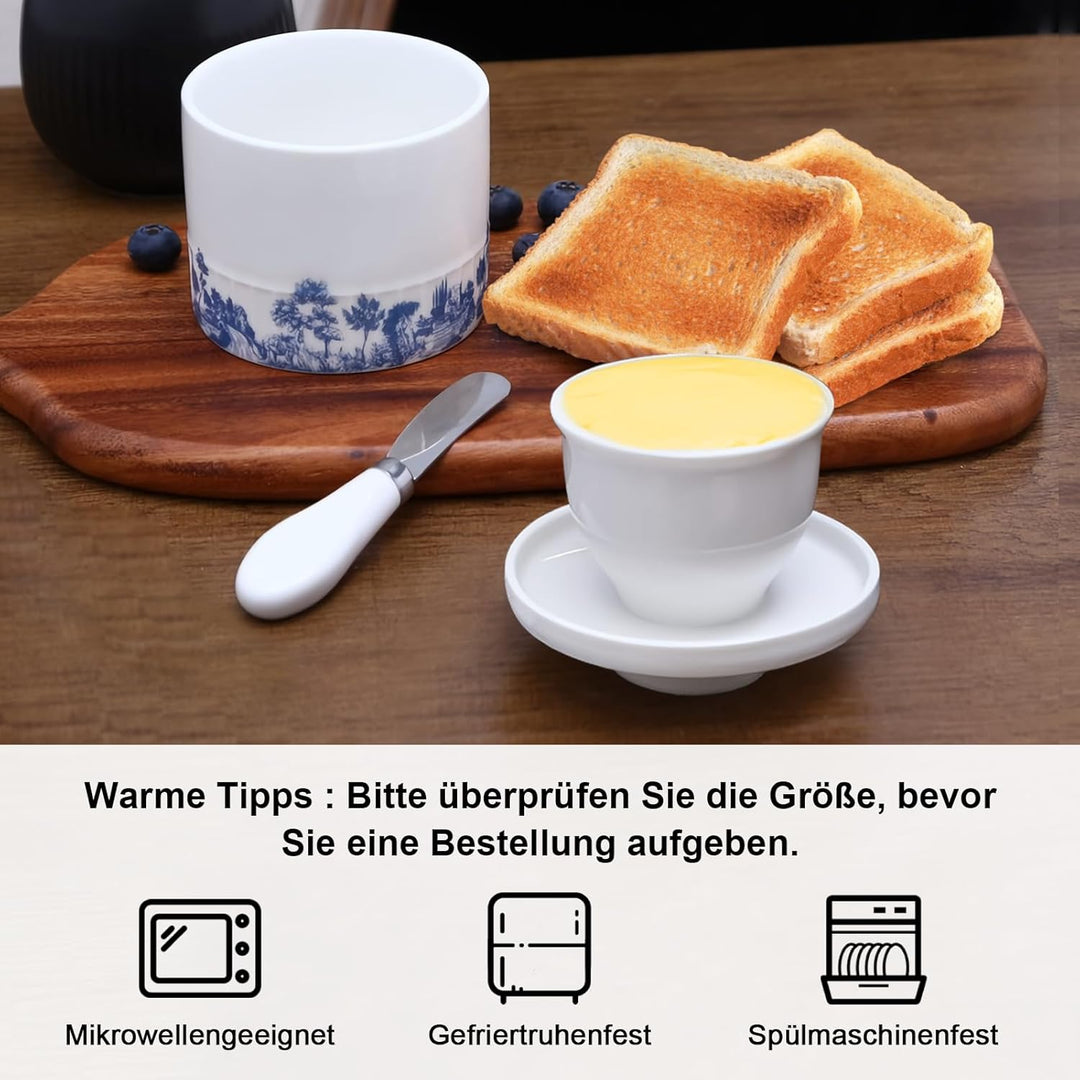 Butterglocke Keramik, Französische Butterdose, Wassergekühlte Butterdose für Frische und Streichfähi
