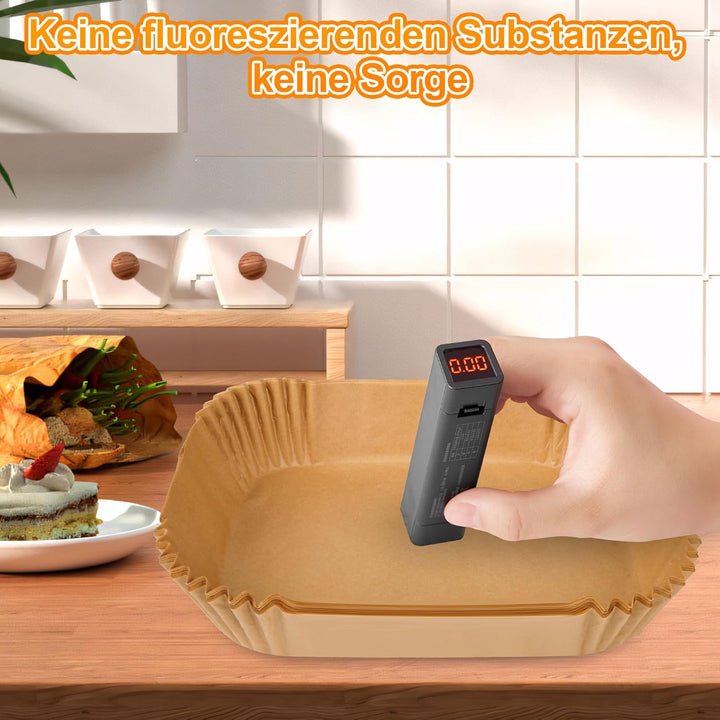 Hivio 120 Stück Airfryer Backpapier für Philips Airfryer Dual Basket 3000 Series 9L/ Dual Easy Fry &