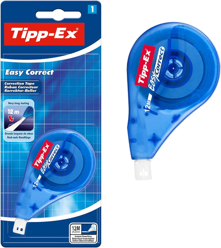 Tipp-Ex Korrekturroller Easy Correct zum seitlichen Korrigieren, 12m x 4.2mm, 10er Pack, Ideal für d