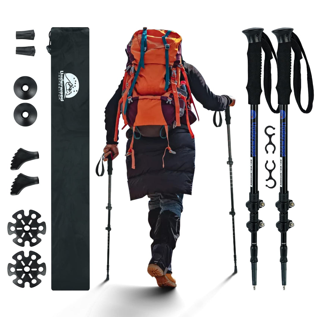 Nordic Walking Stick für Damen und Herren, Teleskop 2 Stück Wanderstöcke für Trekking, Aluminium Wan