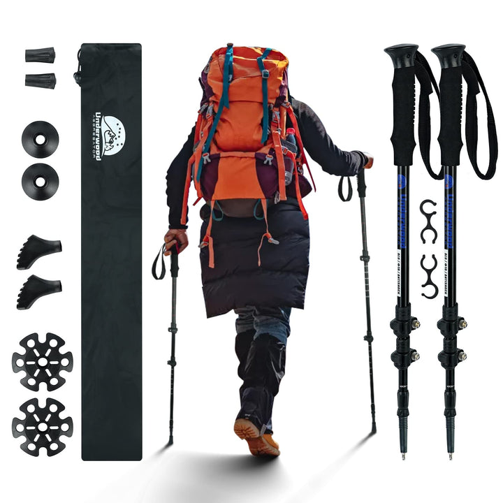 Nordic Walking Stick für Damen und Herren, Teleskop 2 Stück Wanderstöcke für Trekking, Aluminium Wan