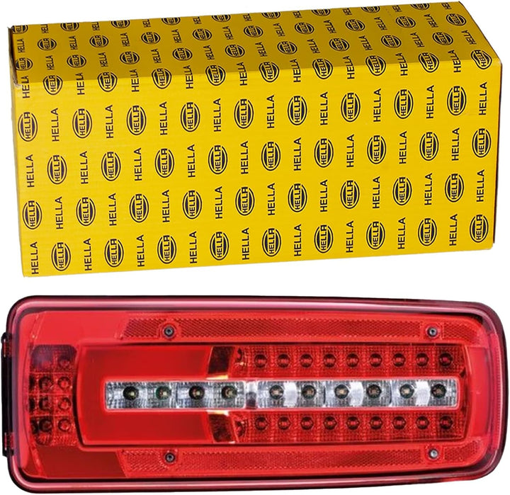 HELLA - Heckleuchte - Truck Full LED - LED - 24V - 2VD 012 381-211 mit Kennzeichenleuchte links HDSC