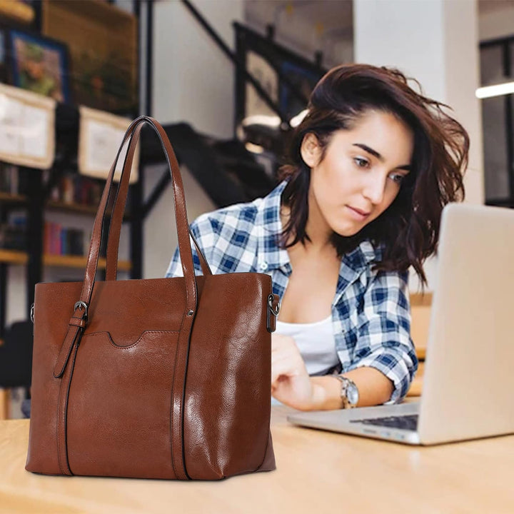 HAWEE Damen Crossbody Handtasche Grosse Shopper Umhängetasche Kunstleder Tote Schultertasche Mode He