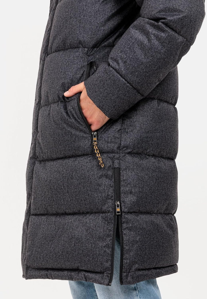 camel active Herren Langer Puffermantel Jacke 64 Schwarz, 64 Schwarz