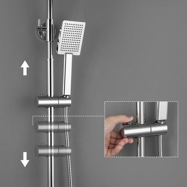 Auralum Duscharmatur Komplettset, Regendusche mit Duscharmatur, Duschsystem Duschset mit Duschkopf,