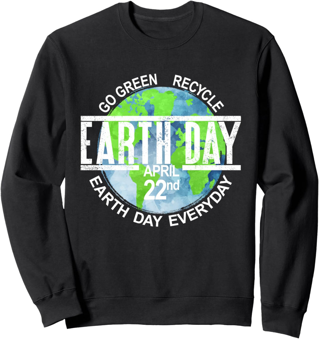 Tag der Erde 22. April Tag der Erde jeden Tag Aquarell Erde Sweatshirt