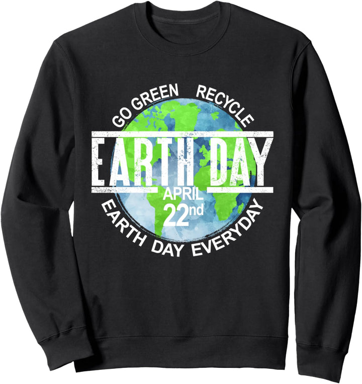 Tag der Erde 22. April Tag der Erde jeden Tag Aquarell Erde Sweatshirt