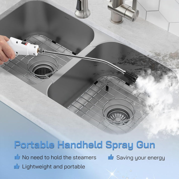 Dampfreiniger, 2500W Handheld Dampfreiniger mit 6 Zubehör, 1200ml Wassertank, 9 Dampfstufen für Küch