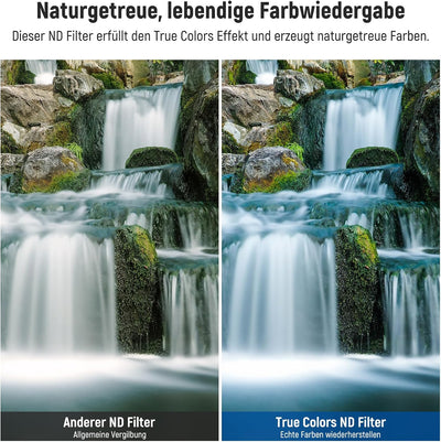 NEEWER 52mm True Colors Variabler ND Filter ND2-ND400, Hard Stop Graufilter mit mehrfach beschichtet