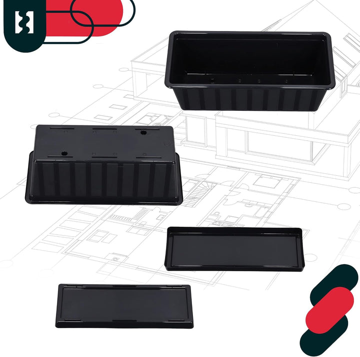 KOTARBAU® 4er Set Blumenkasten - Blumentopf für Balkon - 40 x 18 x 14 cm - Anthrazit - Balkonkasten