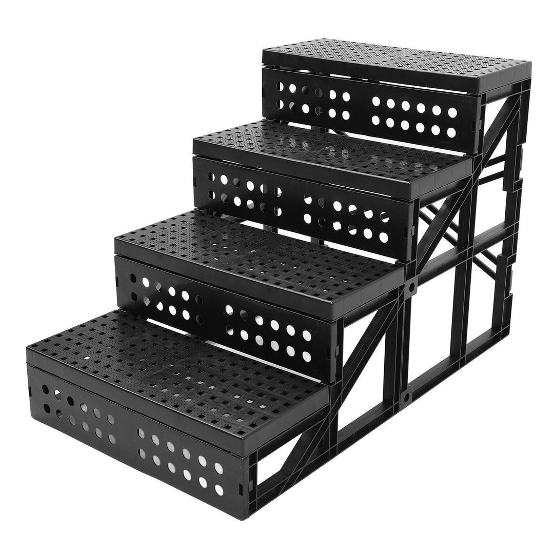 Hundetreppe mit 4 Stufen, Faltbare Hundetreppe für Hochbett und Couch mit Rutschfester Oberfläche un