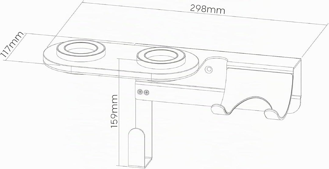 PureMounts® Haartrochner-Wand-Halterung kompatibel für Dyson® Supersonic, Magnetbefestigung, Kabelma