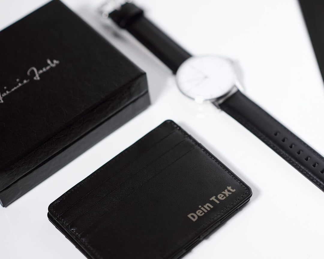 Jaimie Jacobs Flap Boy Slim mit Gravur - Das Original - Magic Wallet Magischer Geldbeutel Dünn Schma