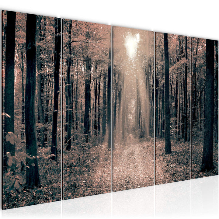 Runa Art Bild Wald Landschaft Wandbilder auf Vlies Leinwand 5 Teilig Wanddekoration Schlafzimmer Woh