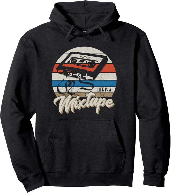 Retro 80er 90er Kassette Oldschool Tape Life Is A Mixtape Pullover Hoodie