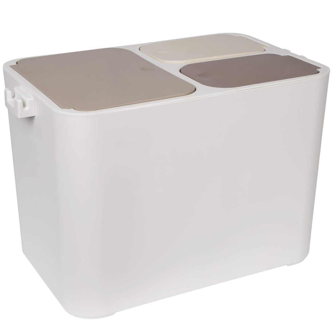 ONVAYA® Mülltrennsystem Ben | Mülltrennung mit mehreren Fächern | Mülleimer in creme-weiss | Abfalle