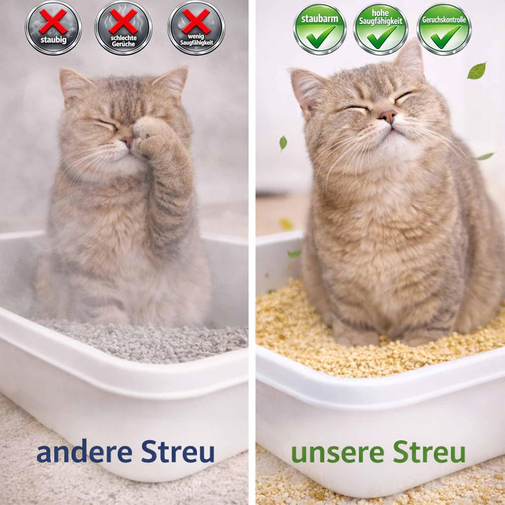 GreenCat 4x12 =48 Liter GREENCAT NATURSTREU ÖKO-Plus Green CAT`S KATZENSTREU - Best STREU Green CAT