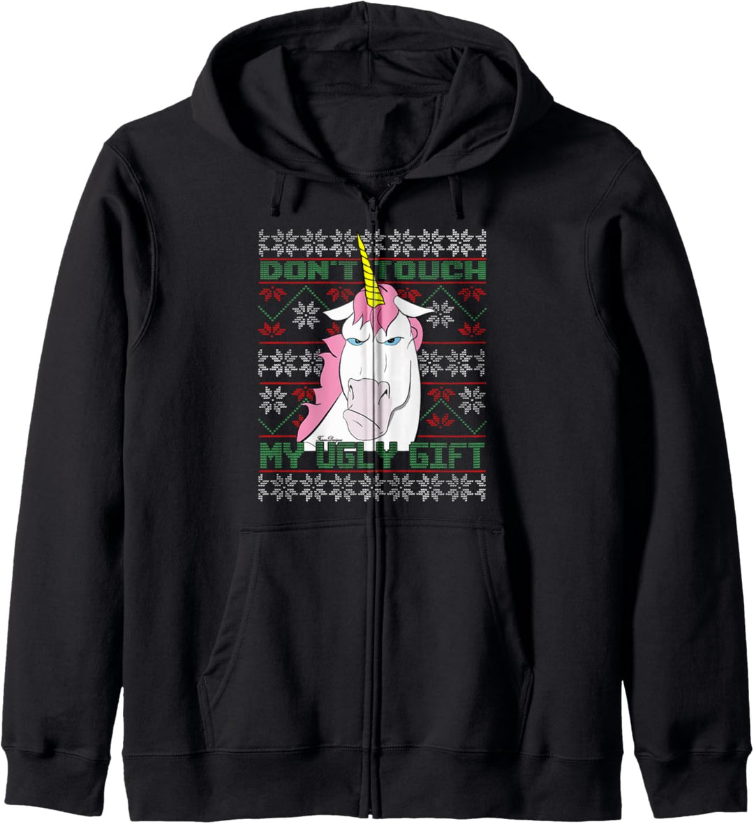Ugly Christmas sweater Einhorn don´t touch hässliches Kapuzenjacke