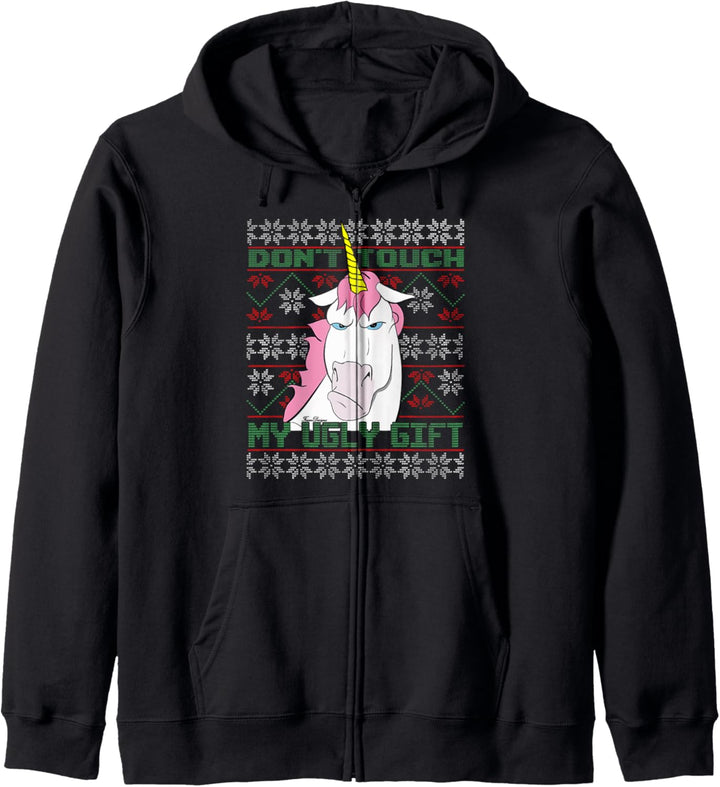 Ugly Christmas sweater Einhorn don´t touch hässliches Kapuzenjacke
