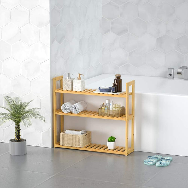Casaria® Wandregal Holz Hängeregal 60x54cm 3 Ablagen Belastbarkeit 30kg Bad Wohnzimmer Flur Kinderzi