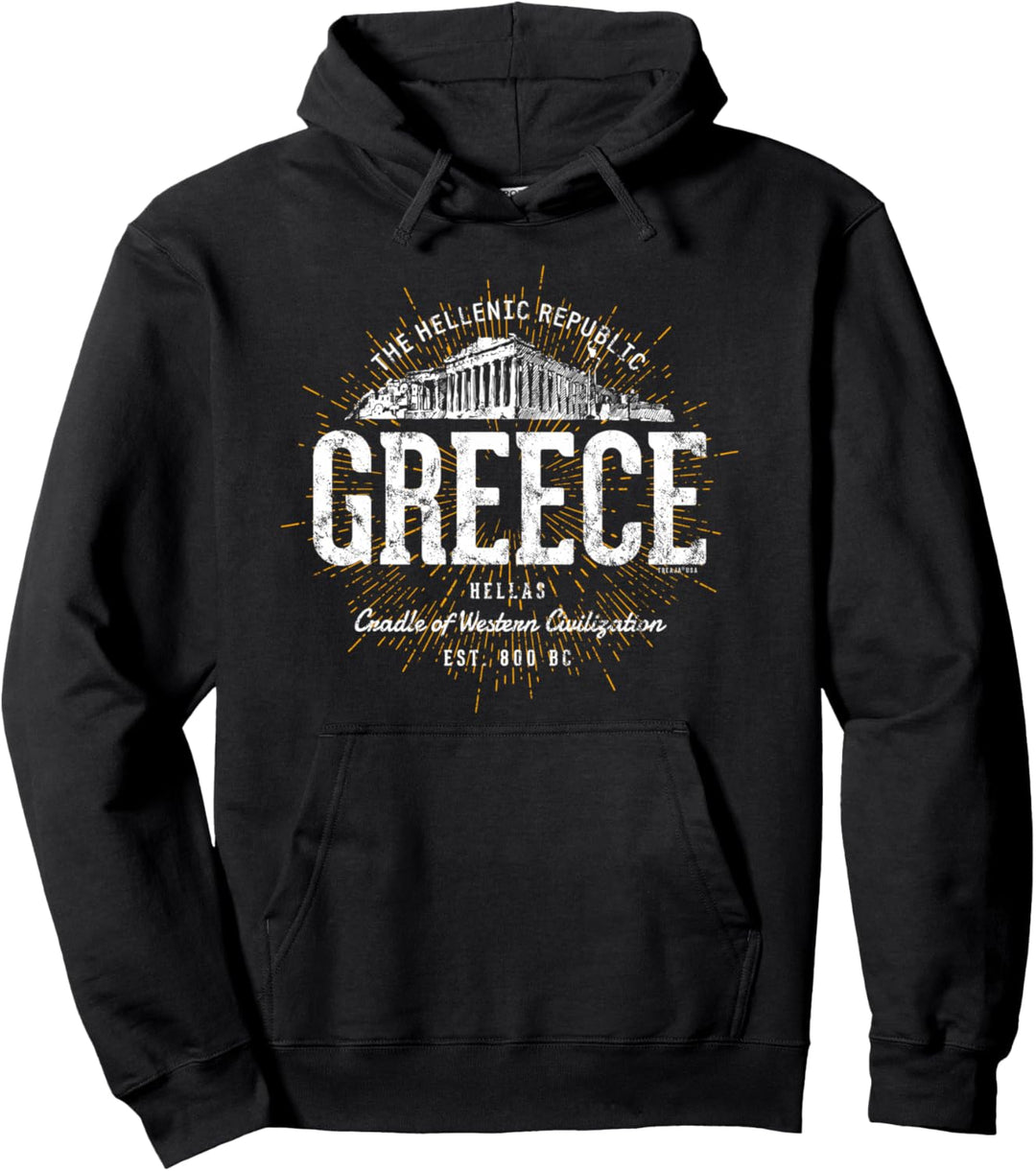 Greece Vintage Stil Retro Griechenland Pullover Hoodie