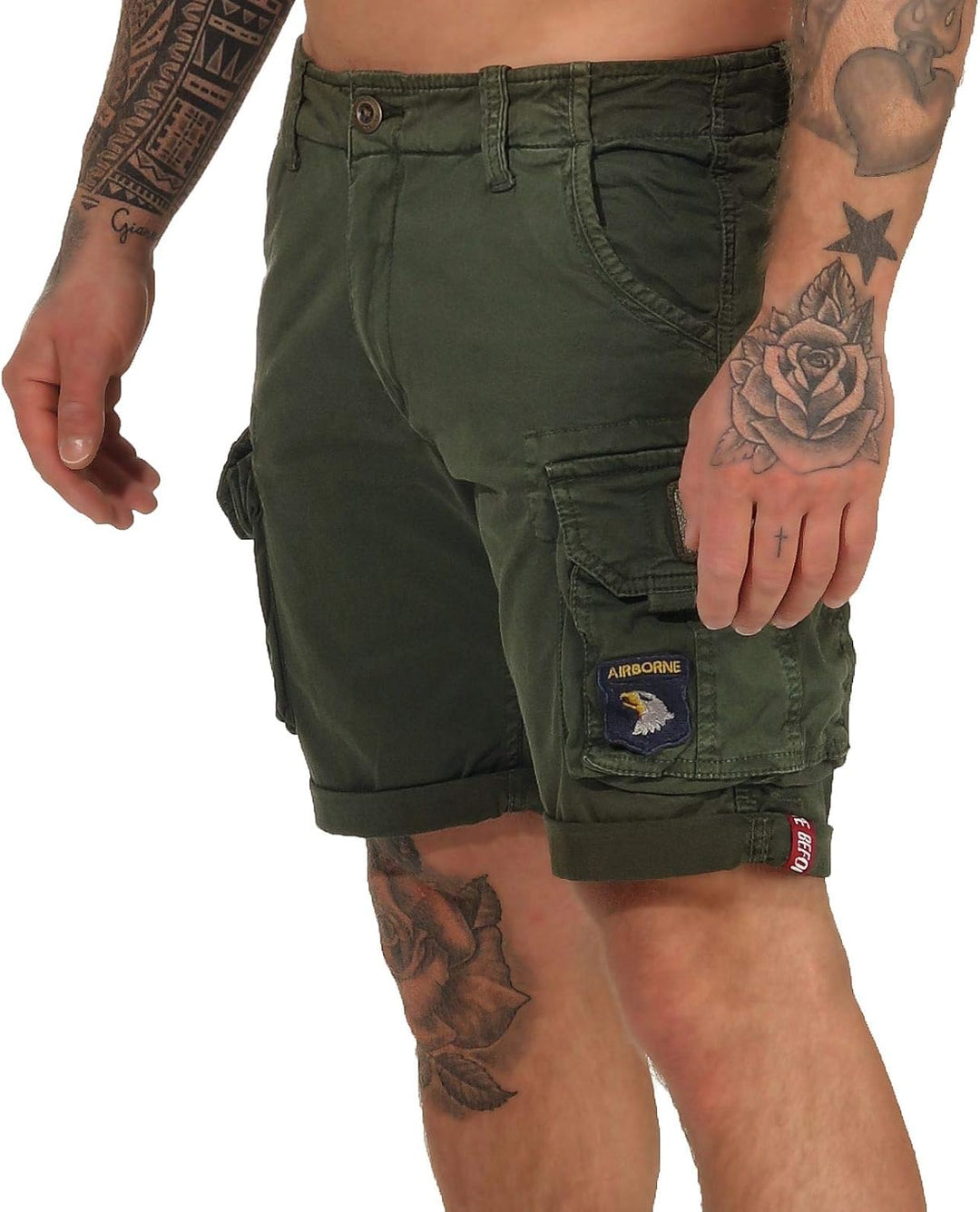 ALPHA INDUSTRIES Herren Cargos Crew Short Patch Short für Herren 33 Dark Olive, 33 Dark Olive