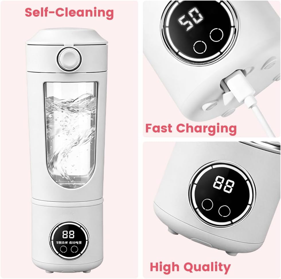 Tragbarer Mixer, 700ML Tragbarer Mixer Smoothie Maker To Go mit LED Display, 12 Klingen, Portable Bl