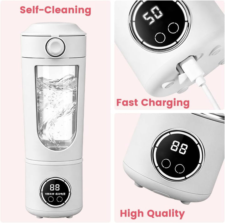 Tragbarer Mixer, 700ML Tragbarer Mixer Smoothie Maker To Go mit LED Display, 12 Klingen, Portable Bl