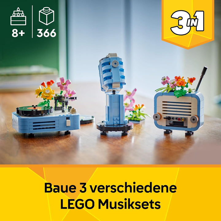 LEGO Creator 3in1 Plattenspieler mit Blumen - Spielzeug umbaubar in Radio oder Mikrofon - Musik Spie