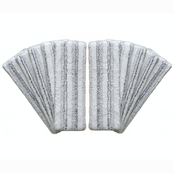10er Set Flache Wischmopp Pads aus Mikrofaser – Waschbare Reinigungspads 12 x 33 cm – Ersatzpads für