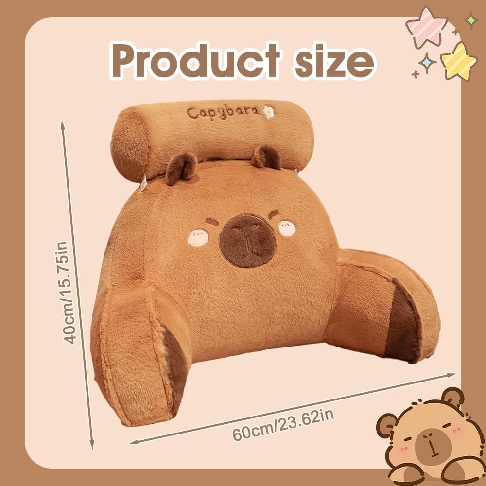 Capybara Lesekissen mit Nacken- und Armstütze, 60x40 cm Capybara Design Ergonomische Rückenstützkiss