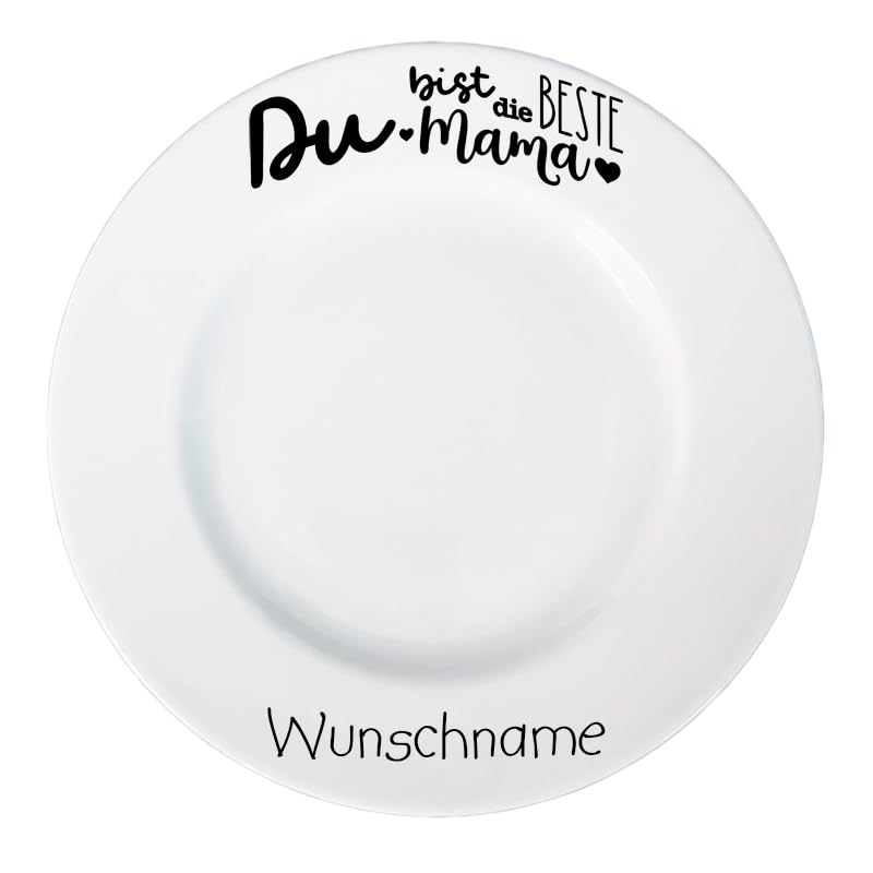 Personalisierter Frühstücksteller – Du bist die beste Mama – mit Wunschname – individuell gestaltbar