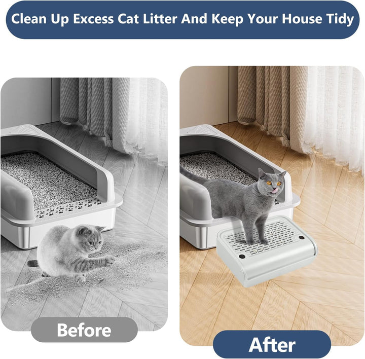 Kalolary Katzenrampe für Katzentoiletten, Katzen Trethocker mit Filterfunktion Leicht Reinigen Haust