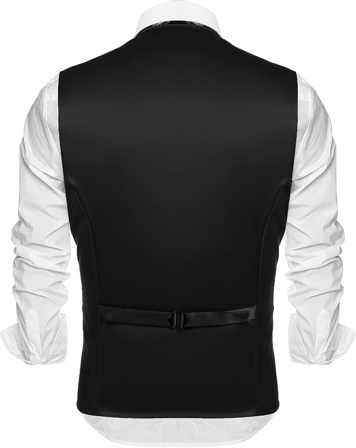 COOFANDY Herren Anzugweste Anzug V-Ausschnitt Formale Hochzeit Klassische Slim fit Elegant Westen Bu