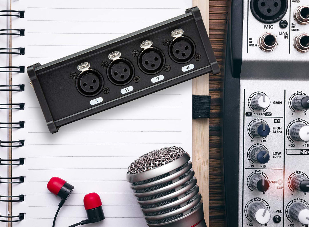 LyxPro 4-Kanal 3-Pin Multi Netzwerk XLR Kabel Breakout für Bühnen-Tonbeleuchtung und Aufnahmestudio-