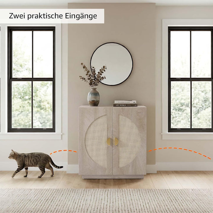 unipaws Hohes Katzenklo Möbel mit Regalen, Verstecktes Katzenklo Gehäuse für hohe oder Top Entry Kat