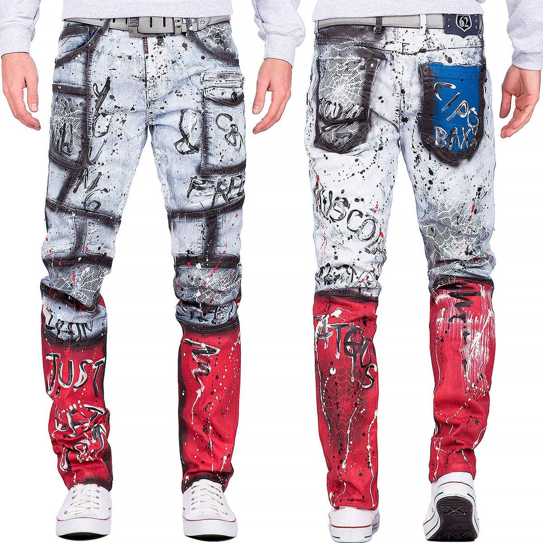 Cipo & Baxx Herren Jeans modernes extravagntes Design 38W / 34L Iceblue - 89, 38W / 34L Iceblue - 89