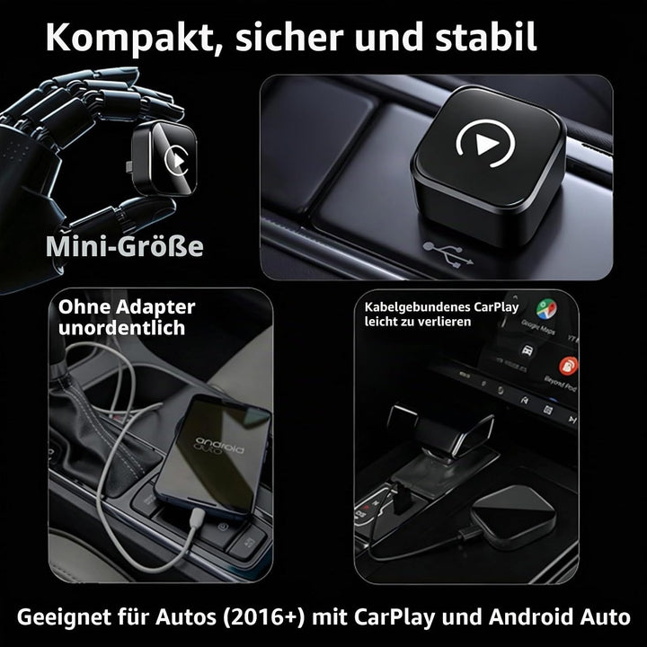 2 in 1 für Apple CarPlay &amp; Android Auto Wireless Adapter, Car Play Adapter Auto für iPhone iOS 10+ &amp;