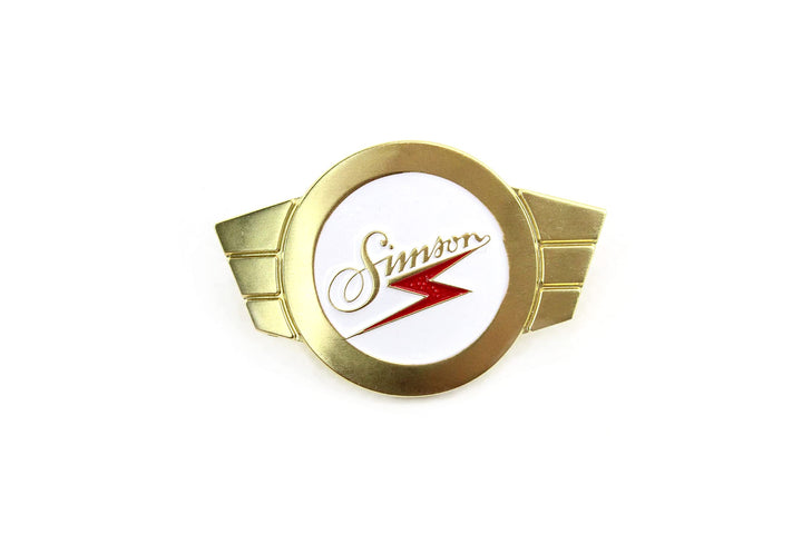 SIMSON Warenzeichenplakette "Simson" Gold - KR51 Schwalbe, SR4-1 Spatz, SR4-2 Star, SR4-3 Sperber, S