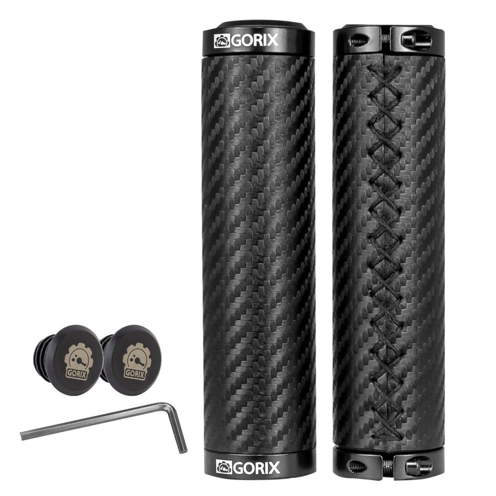 GORIX Fahrrad-Lenkergriffe, gerade, Carbon-Muster, Rennrad, MTB, Fahrrad (GX-BONT84)