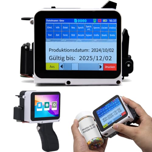 Handheld Tintenstrahldrucker, Handheld Drucker 12,7 mm Tintenstrahldruckmaschine für Barcode Datumse