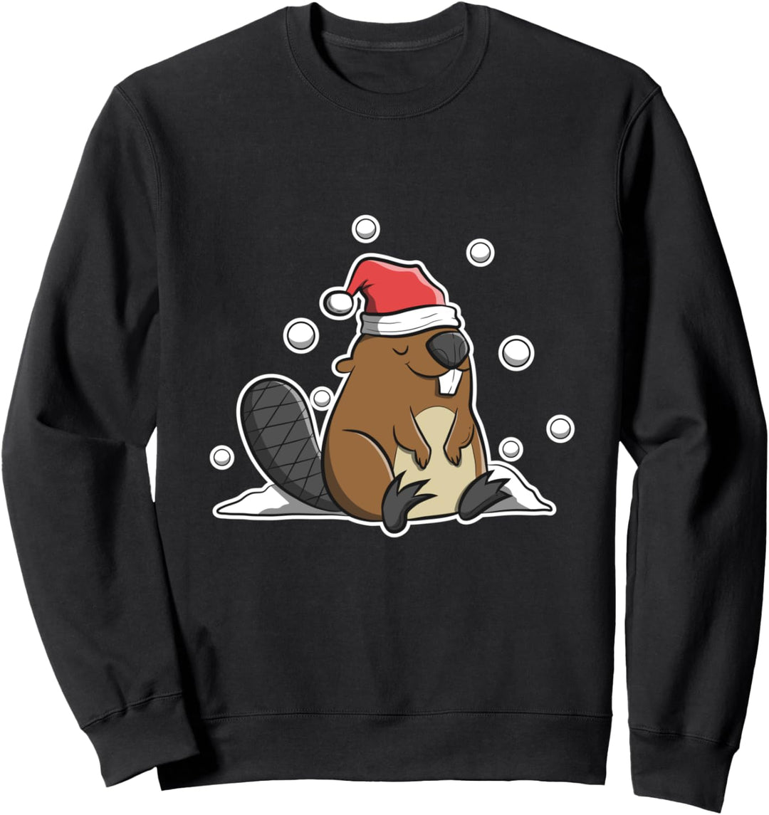 Weihnachtsbiber Bild Sweatshirt