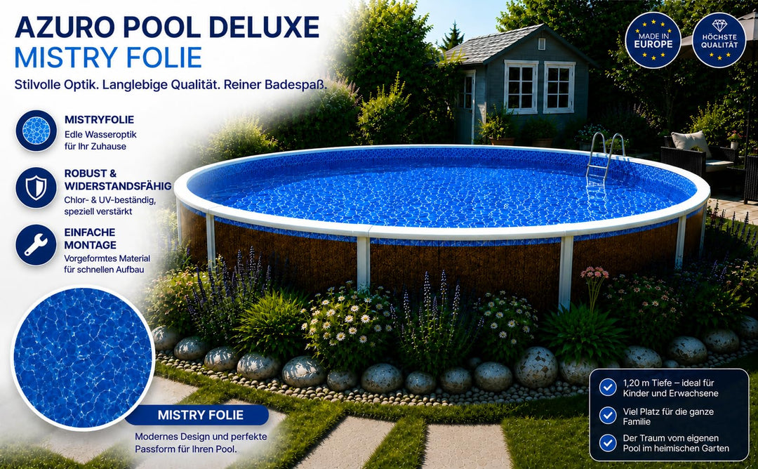 FM-SOLAR Poolfolie Ø 3,6m x 1,2m Mistry Folie