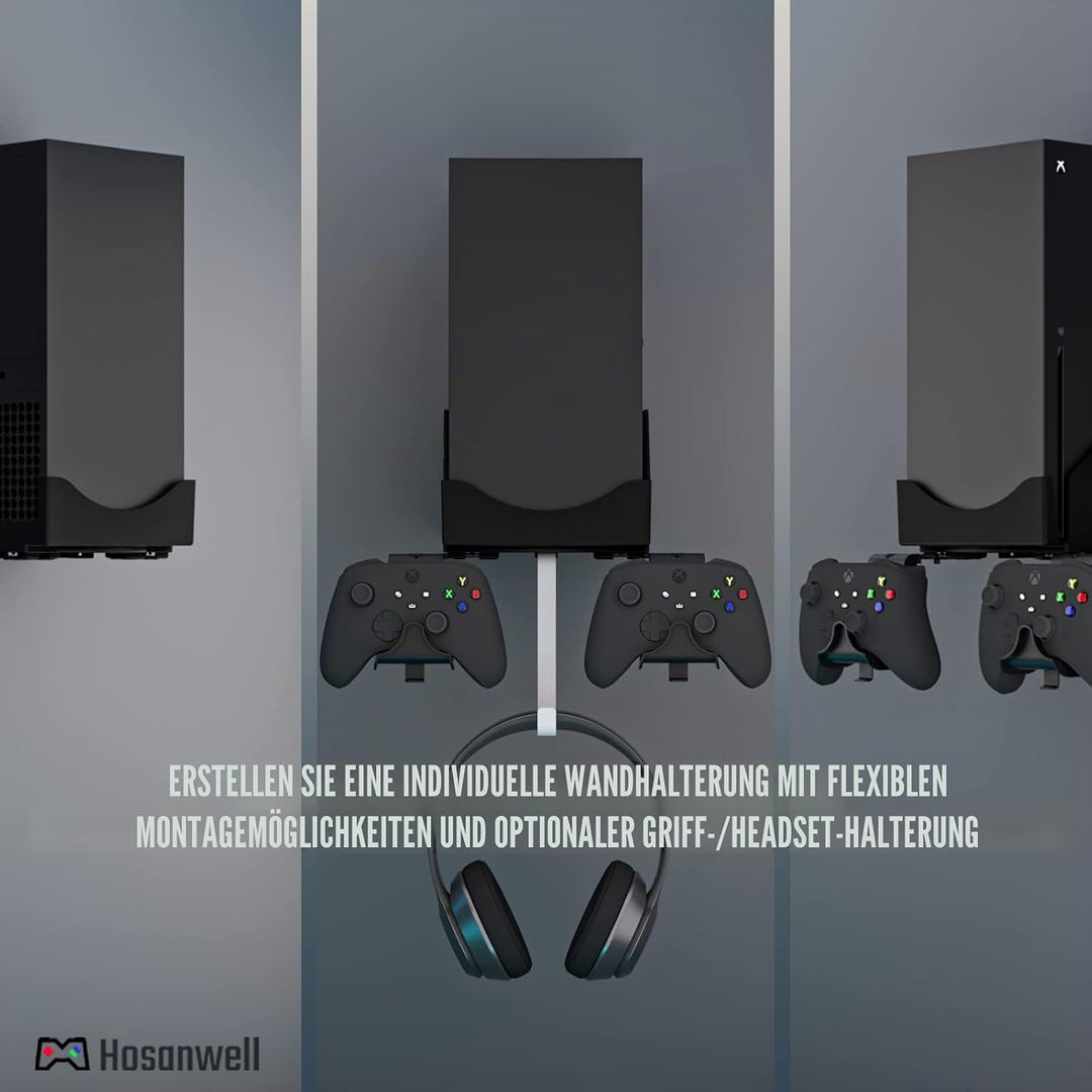 Hosanwell Xbox Series X Wandhalterungs, Halterungs Wand für Xbox Series X Konsole und Controller und