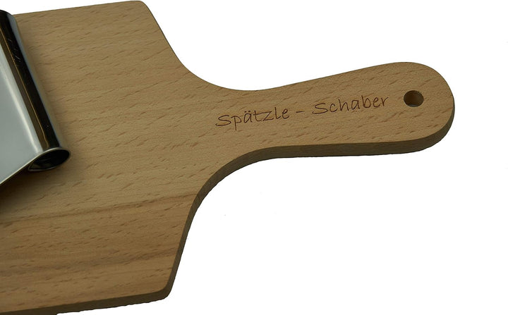 Albgenuss Spätzleschaber-Set: Echtholz Spätzlebrett aus Buchenholz und Spätzlehobel aus Edelstahl