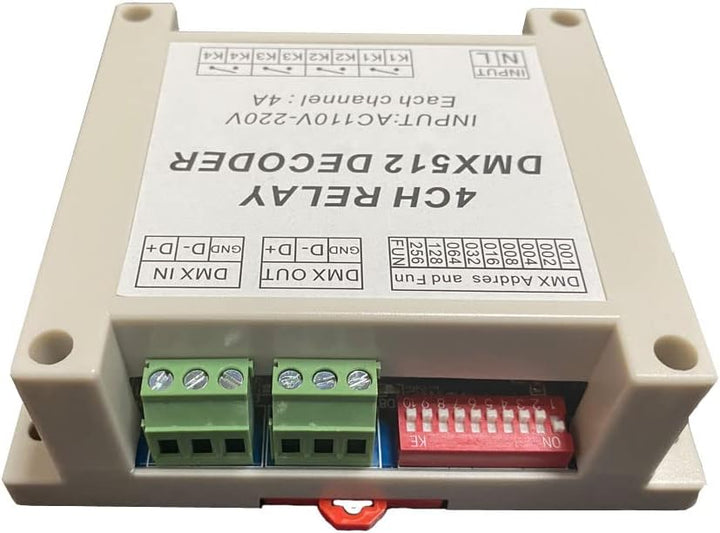 4CH DMX Relay Switch DMX512 Controlled Relay Switch High Voltage Input Relay Switch AC110-220V 4ch-r
