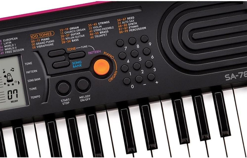 Casio SA-78 Mini-Keyboard 44 Tasten, schwarz pink Tastatur 44-Key schwarz / pink, Tastatur 44-Key sc