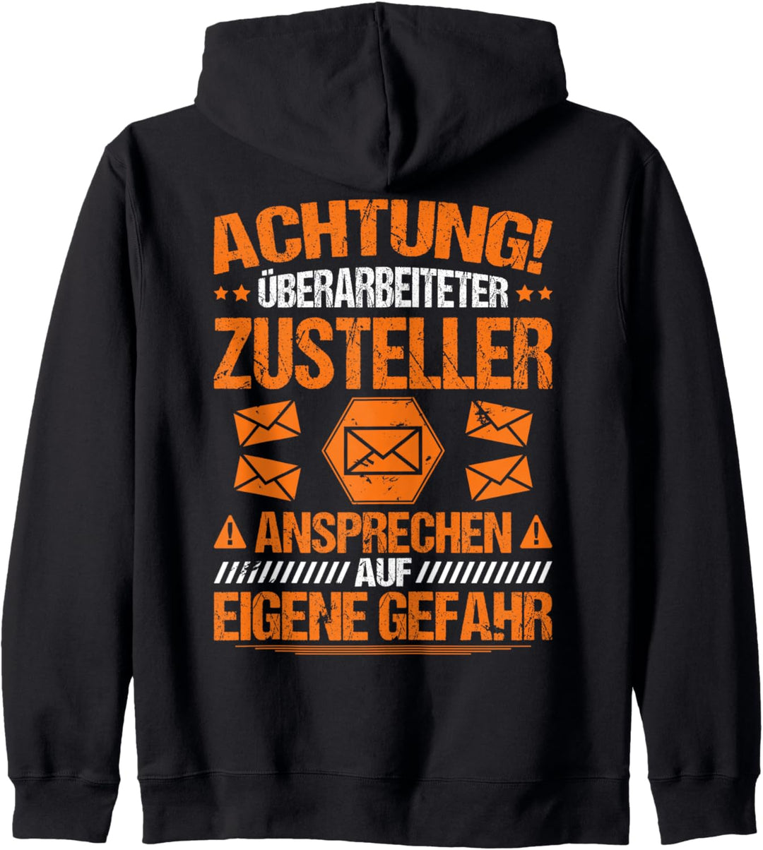 Briefträger Postbote Überarbeiteter Zusteller Kapuzenjacke