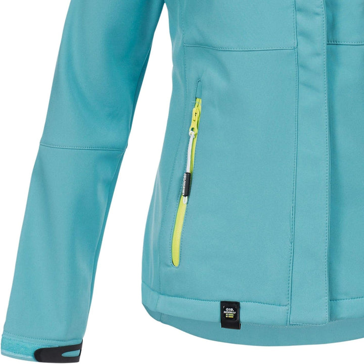 Geographical Norway Damen Softshell Jacke mit Kapuze Outdoor S Turquoise, S Turquoise