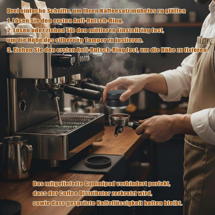 58mm Schwarz Coffee Distributor - 304 Edelstahl Espresso Leveler für Verteilt Kaffeepulver - Verteil